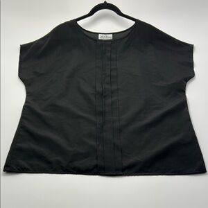 Vintage Lucky Winner  Women's Blouse Large Black Sleeveless Boxy Relaxed Fit